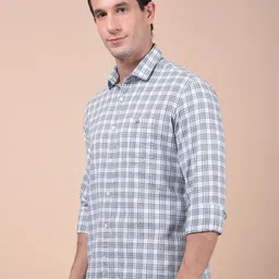 Crimsoune Club Classic Grid Tattersall Checked Spread Collar Pure Cotton Shirt image 2