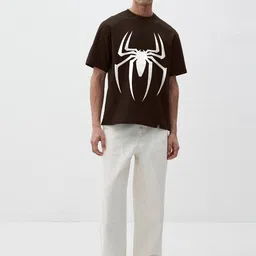 MaverIQ Graphic Printed Round Neck Oversized Organic Cotton T-shirt image 4