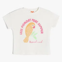 Koton Girls Typography Printed Applique T-shirt-picture-12