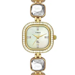 Timex Women Brass Embellished Dial & Straps Analogue Watch TWEL17106 image 1
