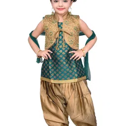 Hariyal Creation Girls Silk Blend Kurta Sets-image-14