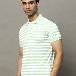 OGEN Men Striped Polo Collar Pockets T-shirt-image-68