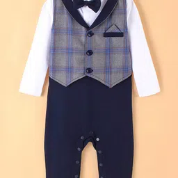 Mark & Mia Infant Boys Checked Shirt Collar Rompers-picture-26