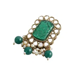 Anouk Gold-Plated Stone Studded Classic Drop Earrings image 4