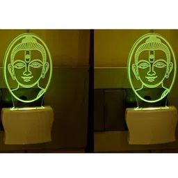 1ST TIME White & Transparent 2-Pcs 3D Illusion LED Plug Night Lamps-picture-27