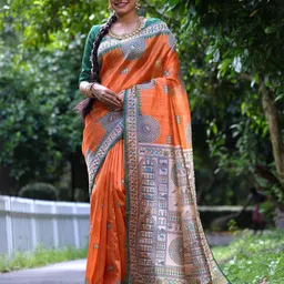 Mitera Silk Blend Tussar Saree-image-46