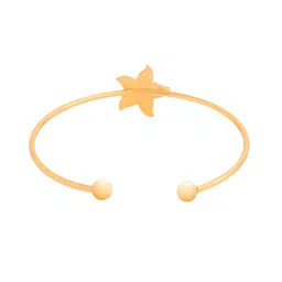 Yellow Chimes Women Gold-Plated Floral Cuff Bracelet image 2