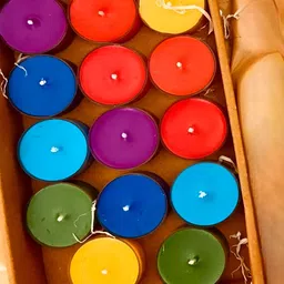 Aromatic Fables Yellow & Blue 12 pieces Tea Light Candle image 5
