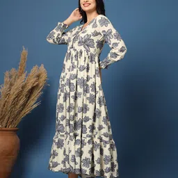 GLAMALUE Floral Print Puff Sleeve Crepe Maxi Dress image 2