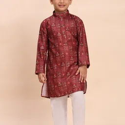 Pro-Ethic STYLE DEVELOPER Boys Paisley Printed Regular Pure Cotton Kurta with Pyjamas-picture-39