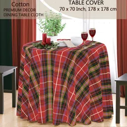 HOME COLORS.IN Multicoloured Cotton Round 6-Seater Table Cover image 3