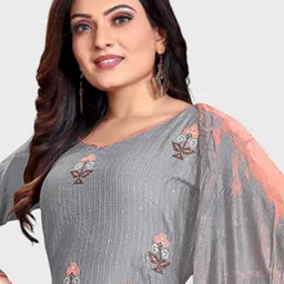 RUDRAA FAB Embroidered Unstitched Dress Material image 5