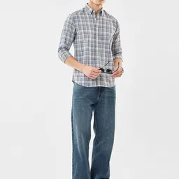 Snitch Men Slim Fit Tartan Checks Checked Button-Down Collar Casual Shirt image 4