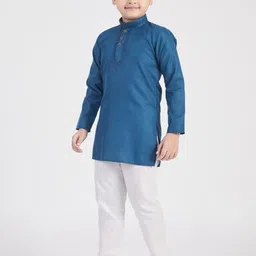 SQS Boys Slim Fit Full Sleeve Cotton Sequinned Kurta image 5