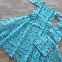 pavitraclothing Floral Print Georgette Stitched Anarkali Gown image 3