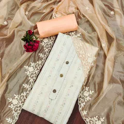 SAINOOR Embroidered Semi-Stitched Dress Material-picture-14