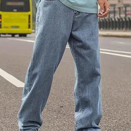 VYNTIQ Men Jean Baggy Mid-Rise Light Fade Jeans-image-20