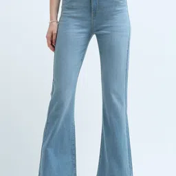 U.S. Polo Assn. Women Women Flared High-Rise Heavy Fade Stretchable Jeans-image-61