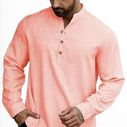 Edin Men Cotton Solid Kurtas image 4