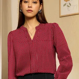 CILIMILI Polka Dot Print Georgette Top-picture-50