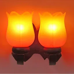 1ST TIME Orange & Orange Colourblocked Wood Traditional Abstract Shaped Shaped Wall Lamp-picture-17