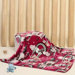 Monte Carlo Kids Red & Grey Conversational Printed Mild Winter 300 GSM Single Bed Blanket image 2