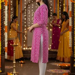 Cloth Bites Leheriya Printed Straight Pure Cotton Kurta image 3