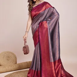 CARTYSHOP Woven Design Zari Handloom Banarasi Saree image 4