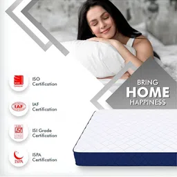 USHA SHRIRAM White & Blue Orthopedic Quilted King Size Mattress image 4
