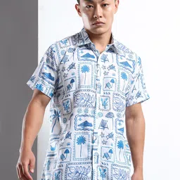THE BEETEL HOUSE Men Graphic Printed Spread Collar Casual Shirt image 3