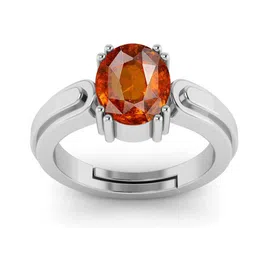 RRVGEM 3.50 Ratti Gomed Stone Silver Plated Adjustable Ring-picture-15