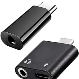 EASYSHOP 2In1 Type C To 3.5 Mm Jack Audio Connector With Noise Cancelling Headphones Jack Converter Audio Adapter. With Type C To 3.5 Mm Charging Audio&Charging(Not Compatible With Samsung,Google,Mi) image 1