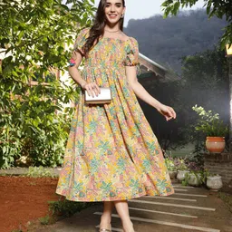 Stylum Floral Print Puff Sleeve Fit & Flare Maxi Dress image 5