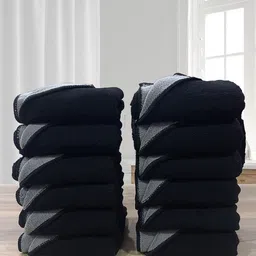 LABHAM Black & Grey 12 Pcs Anti-microbial 450 GSM Reversible Bath Towels image 1