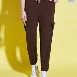 BUY NEW TREND Women Relaxed High-Rise Joggers Trousers-picture-27