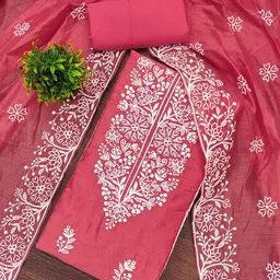 SHADOW & SAINING Floral Embroidered Unstitched Dress Material-picture-15