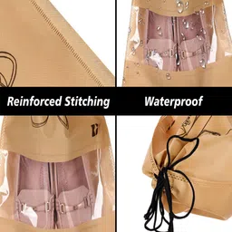 Kuber Industries Beige & Coffee Brown 6 Pieces Printed Regular Shoe Covers image 3