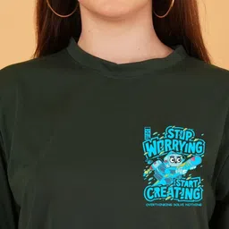 kintu parantu Women Pack Of 2 Typography Printed Drop-Shoulder Sleeves T-shirt image 2