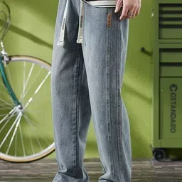 StyleCast Men Straight Fit Mid-Rise Drawstring Jeans image 2