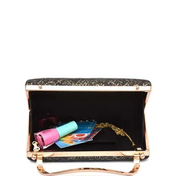 FOR THE BEAUTIFUL YOU Printed Embellished Box Clutch image 5