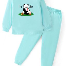 Blushes Kids Pure Cotton Graphic Printed Round Neck T-shirt & Joggers Night Suits-picture-49