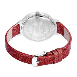 Kool Kidz Unisex Kids Multicoloured Embellished Dial & Red Leather Bracelet Style Straps Analogue Watch image 3