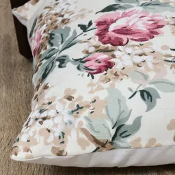 Clasiko White & Pink Set of 5 Printed Square Cushion Covers image 4