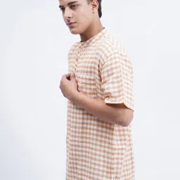 Cot'N Soft Men Checked Daily Cotton Straight Kurta image 4