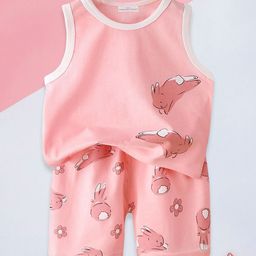 FOREVER FRIDAY Girls Printed Round Neck Sleeveless T-shirt with Shorts-picture-46