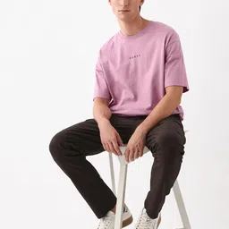 RARE RABBIT Men Graphic Printed Round Neck Cotton Oversized T-shirt image 2