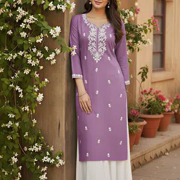 Rensa Women Ethnic Motifs Embroidered Thread Work Floral Kurta-picture-18