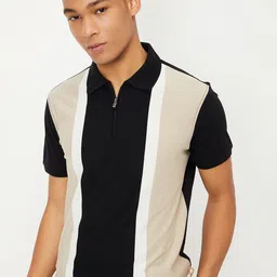 max Men Colourblocked Polo Collar Cotton T-shirt-picture-30