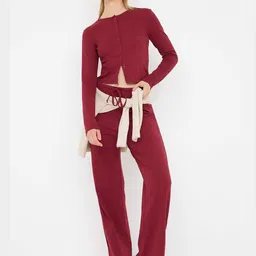 Trendyol Round Neck Long Sleeves Top With Trouser-picture-36
