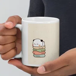 Mr UVD White & Beige Graphic Printed Ceramic Glossy Mug 350 ml-picture-25